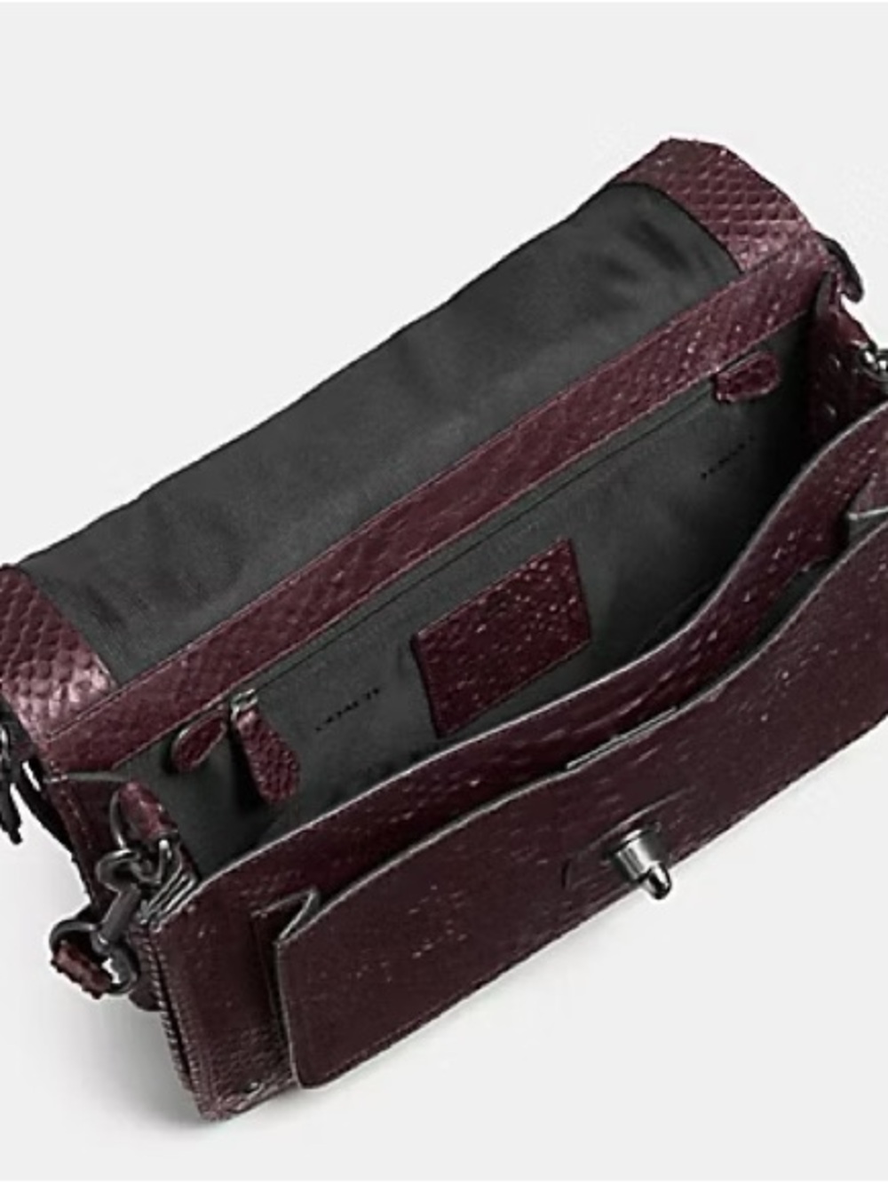 Coach Rhyder Python Embossed Leather Messenger Bag. NWT - Picture 6 of 6